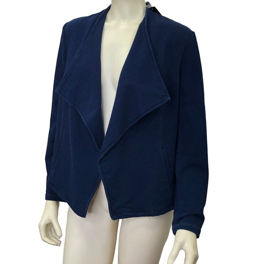 JONES NEW YORK $89 Women's Drape Front Knit Denim Jacket SM NWT‎